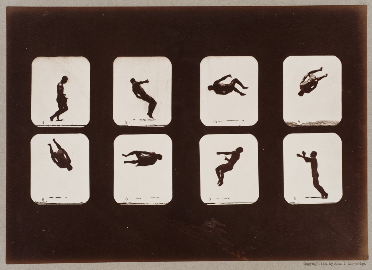 Tafel 106. Athleten, Drehender Salto von Eadweard Muybridge