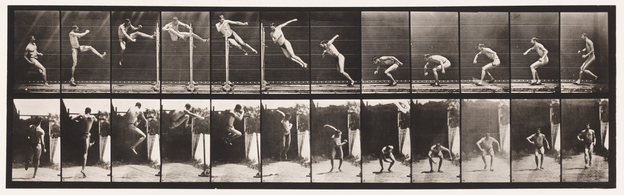 Tafel 158. Springen; Laufender Drehhochsprung (Schuhe) von Eadweard Muybridge