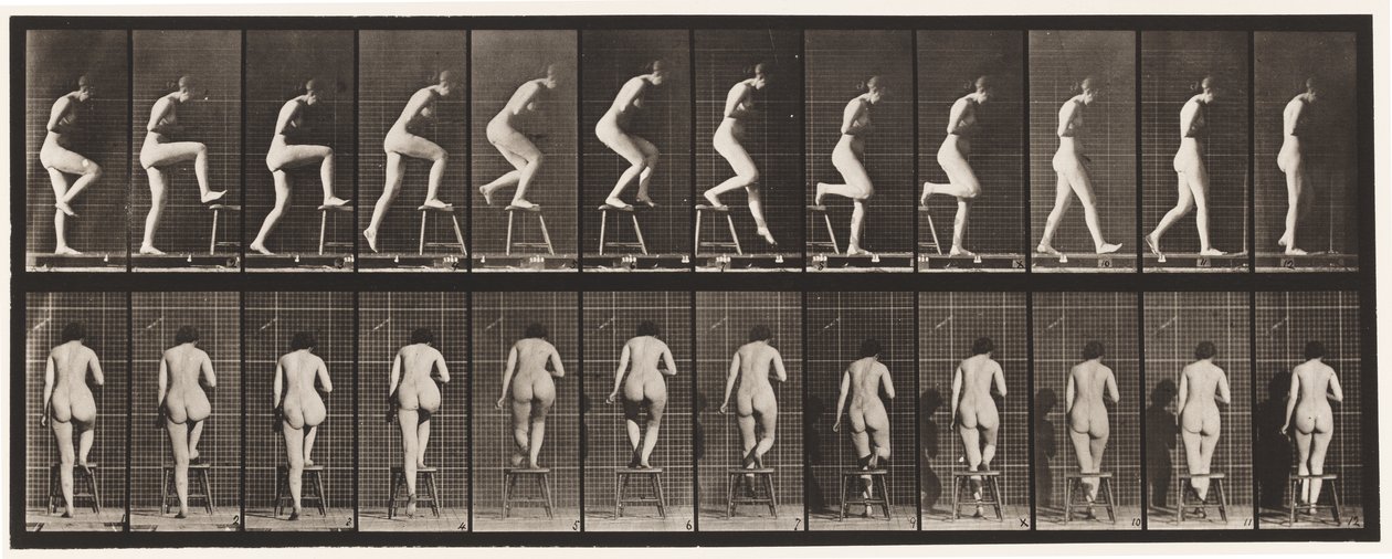 Tafel 180. Auf einen Stuhl steigen und darüber steigen von Eadweard Muybridge