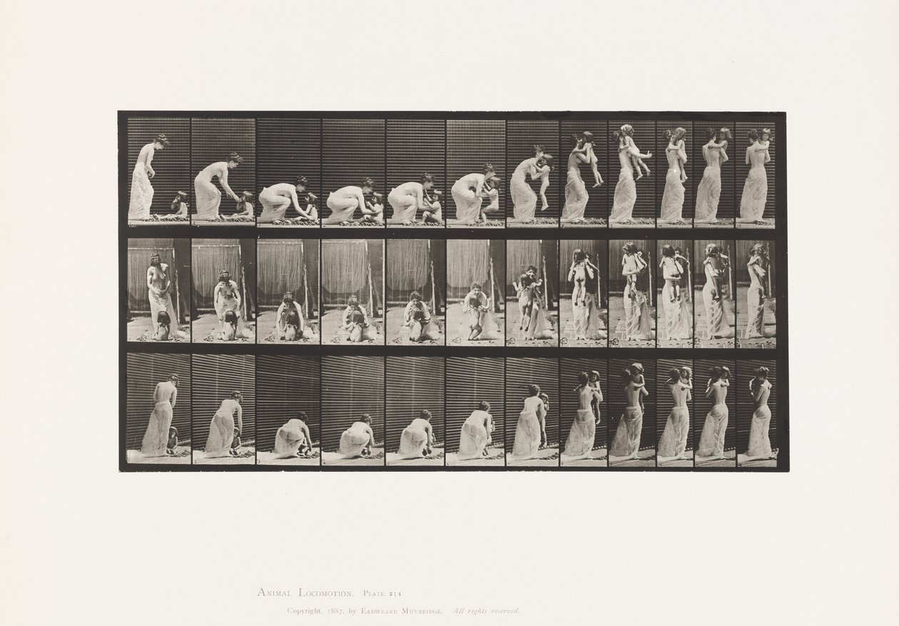 Tafel 214. Kind (70) vom Boden heben, sich umdrehen von Eadweard Muybridge