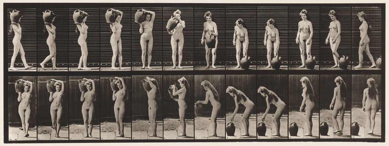 Tafel 226. Wasserkrug von der Schulter auf den Boden stellen und sich umdrehen von Eadweard Muybridge