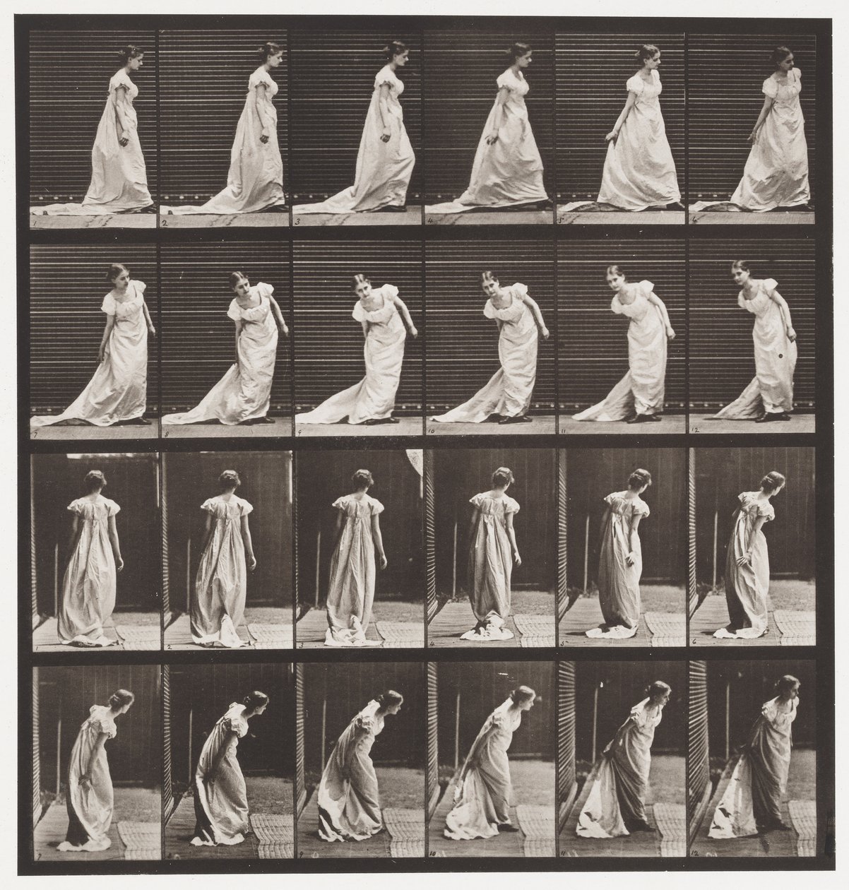 Platte 231. Bücken, um den Zug zu ordnen und Drehen von Eadweard Muybridge