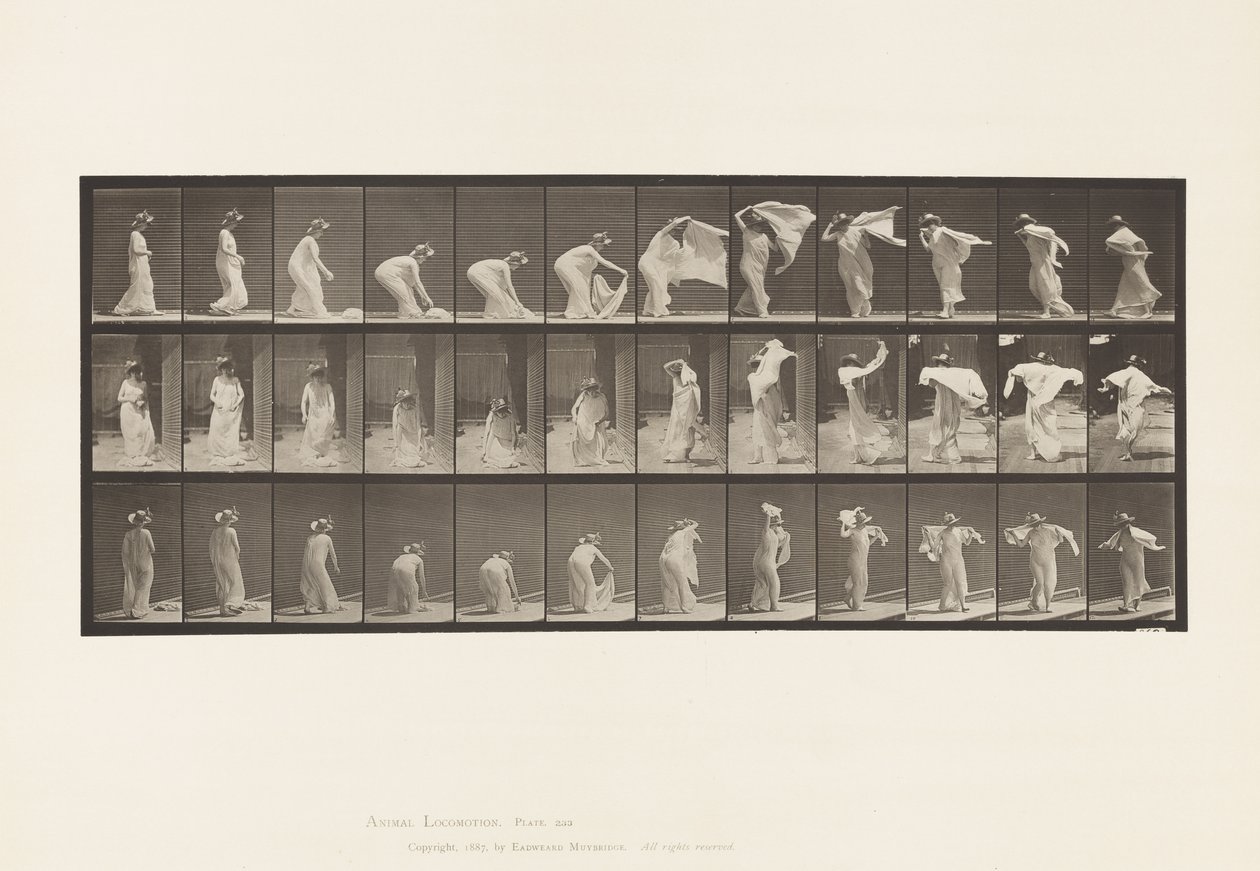 Tafel 233. Einen Schal heben, um die Schultern legen, sich drehen von Eadweard Muybridge