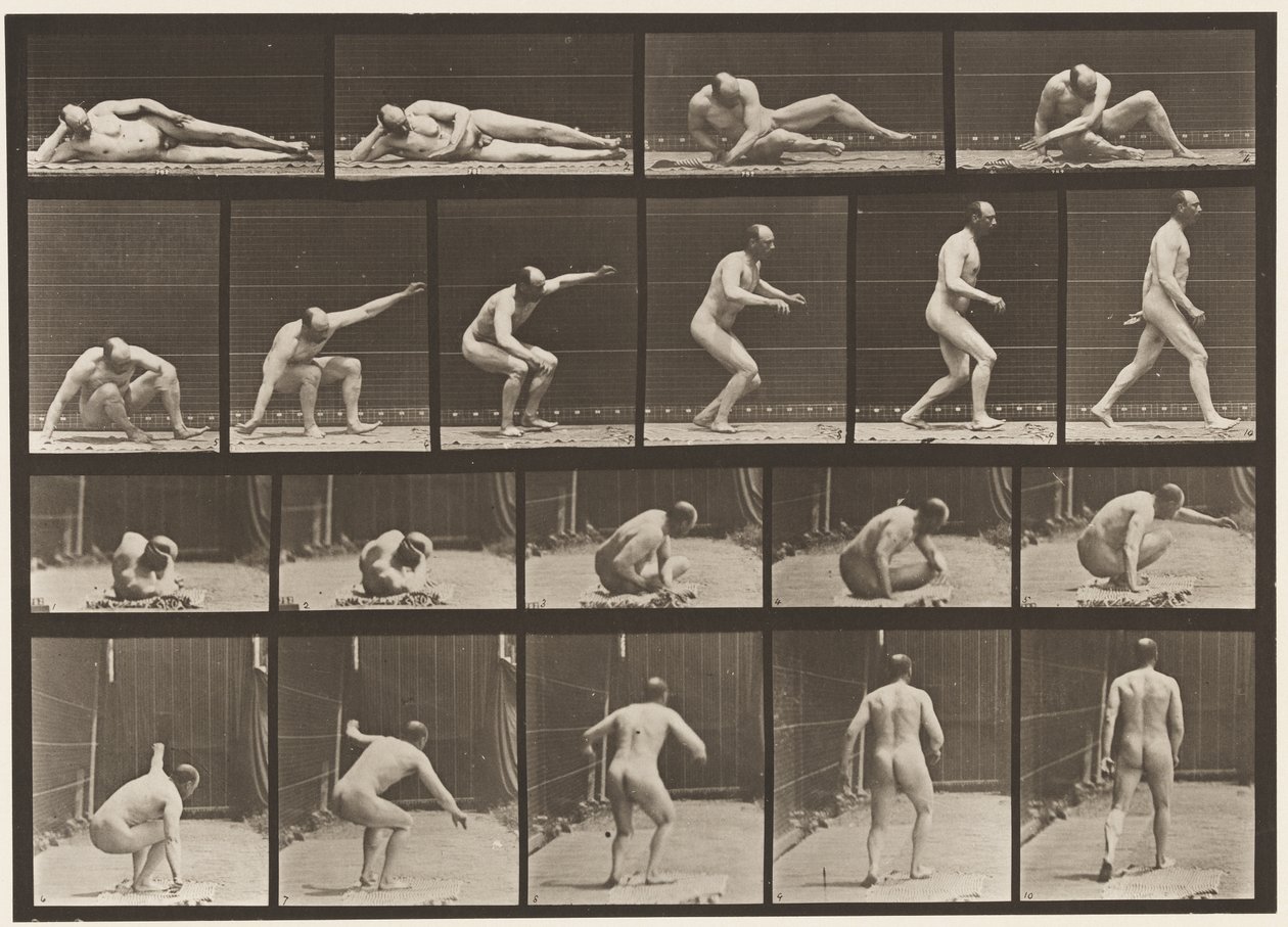 Tafel 258. Aufstehen vom Boden und Weggehen von Eadweard Muybridge