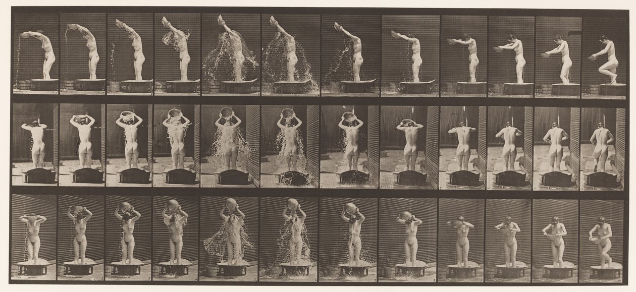 Tafel 409. Eine Schale Wasser über den Kopf gießen von Eadweard Muybridge