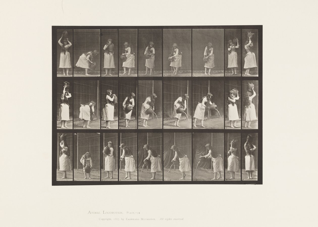 Tafel 516. Verschiedene Bewegungen mit einem Wasserkrug von Eadweard Muybridge
