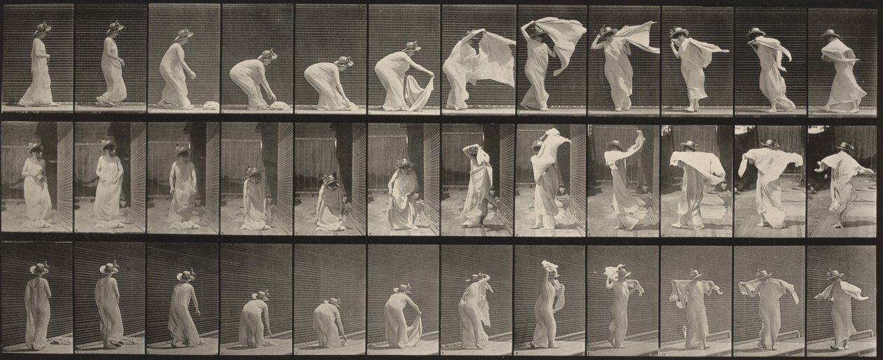 Plattennummer 233. Schal heben, um die Schultern legen und drehen von Eadweard Muybridge