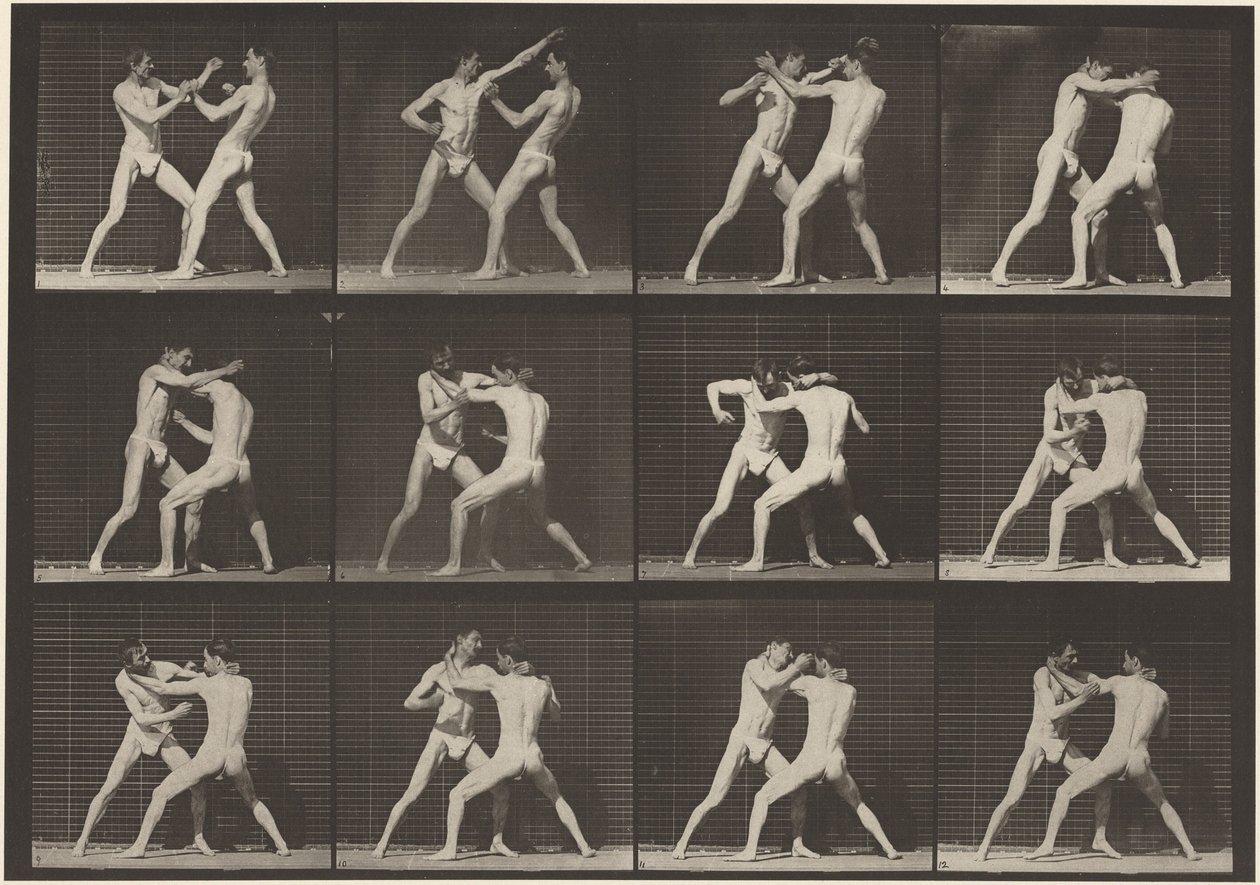 Tafel Nummer 340. Boxen, offene Hand (Schuhe), 1887 von Eadweard Muybridge