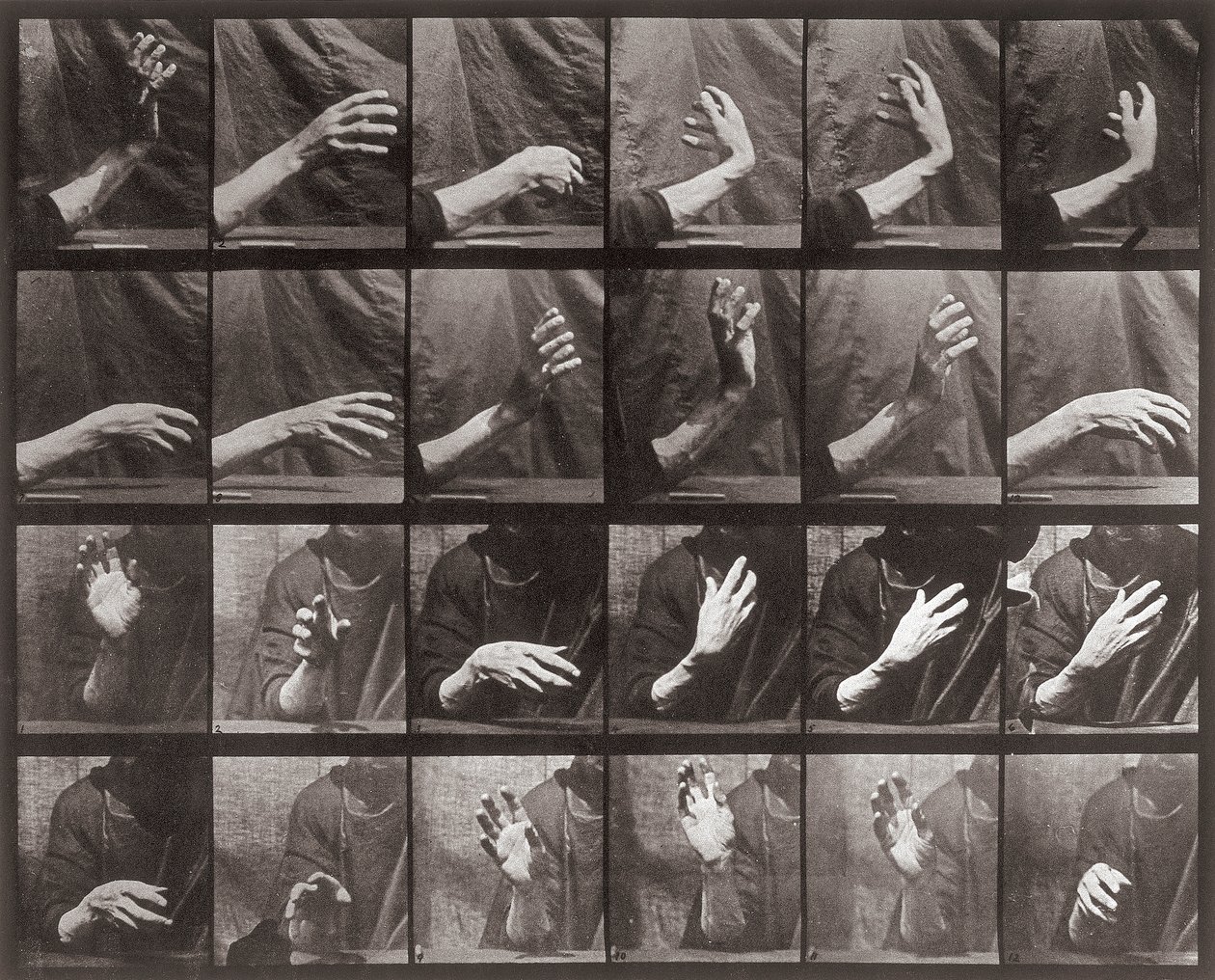 Sequenz mit Handbewegung, Platte 535 aus Animal Locomotion von Eadweard Muybridge