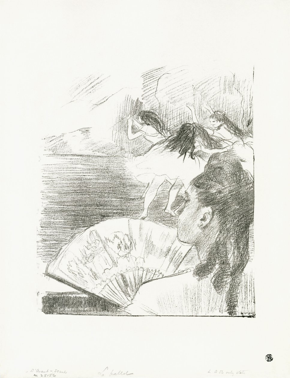 Im Theater - Frau mit einem Fächer, ca. 1878-80 von Edgar Degas