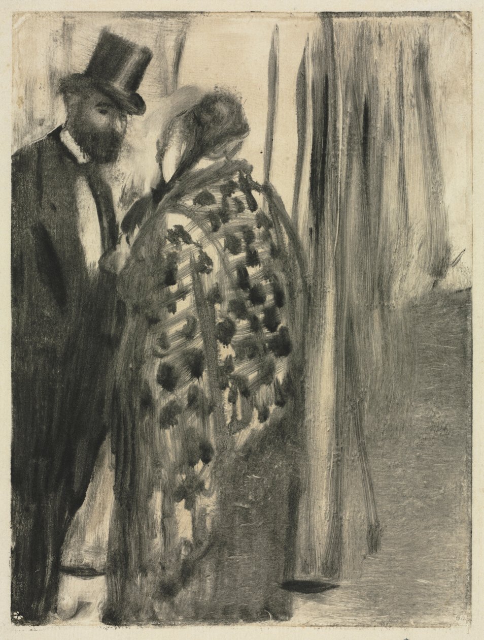 Gespräch: Ludovic Halévy und Madame Cardinal (Das Gespräch) für "La Famille Cardinal" von Ludovic Halévy von Edgar Degas