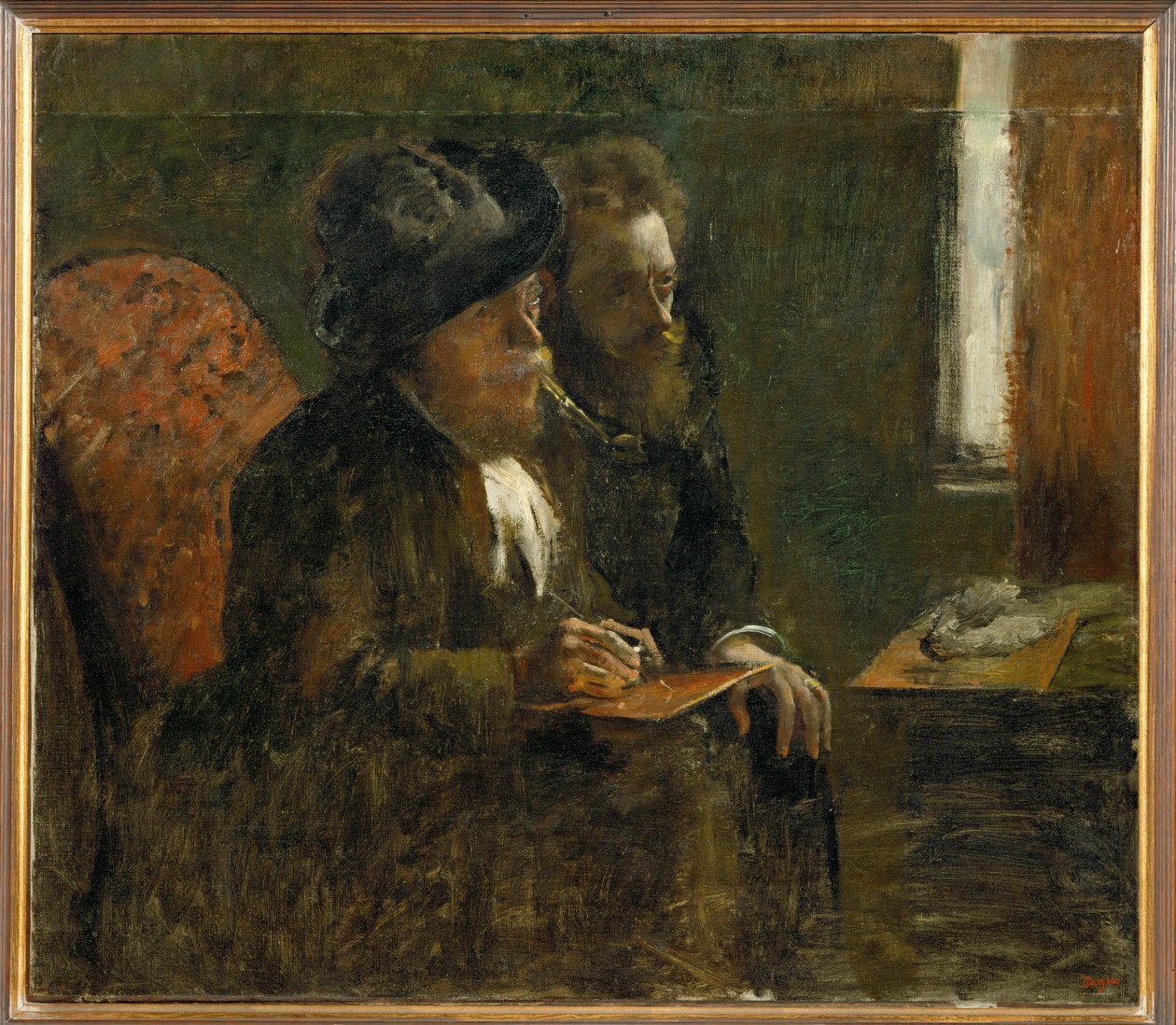 Doppelporträt von Marcellin Desboutin und Ludovic Lepic von Edgar Degas