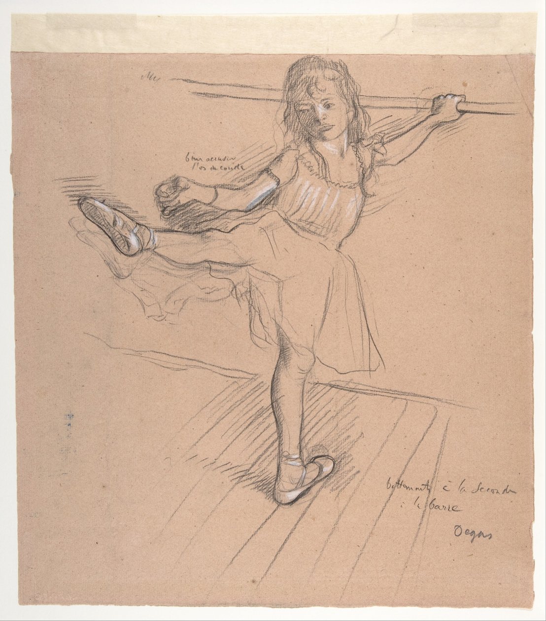 Kleines Mädchen beim Üben an der Stange von Edgar Degas