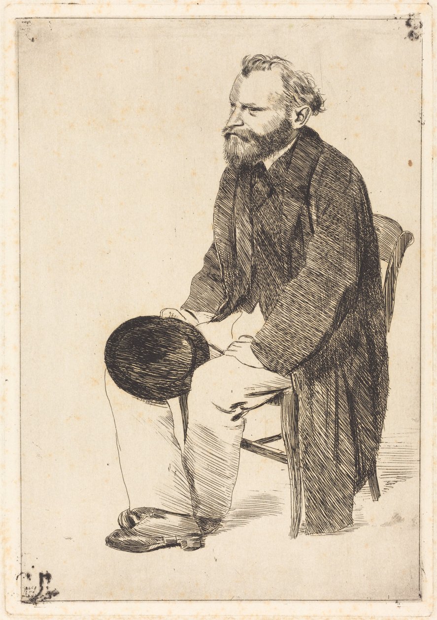 Manet sitzt, nach links gewandt von Edgar Degas