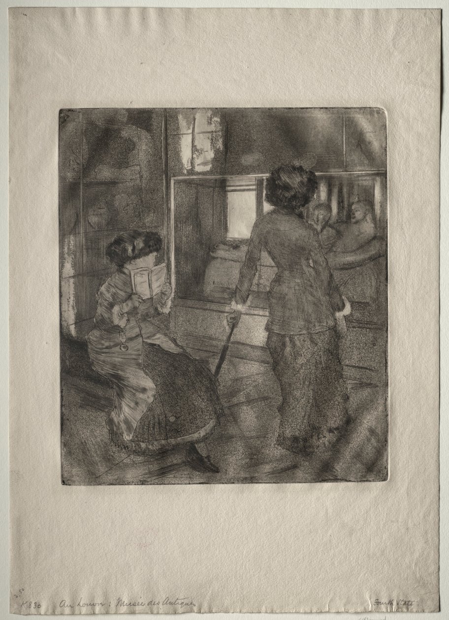 Mary Cassatt im Louvre: Die etruskische Galerie, 1879-1880 von Edgar Degas