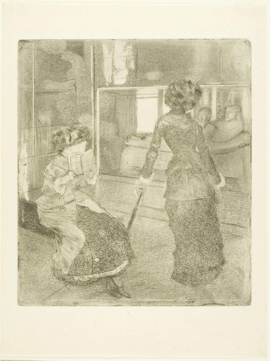 Mary Cassatt im Louvre: Die etruskische Galerie, 1879?-80 von Edgar Degas