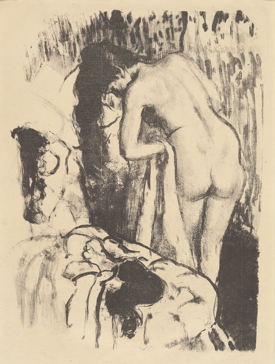 Nackte Frau stehend, sich trocknend (Femme nue debout, à sa toilette), ca. 1890 von Edgar Degas