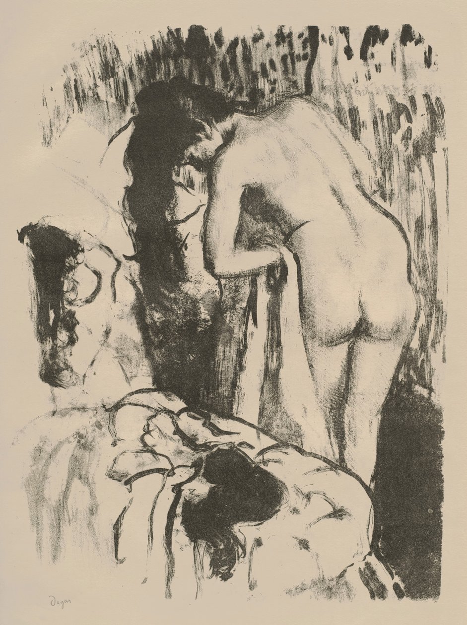 Stehende nackte Frau, die sich abtrocknet, um 1891-92 von Edgar Degas