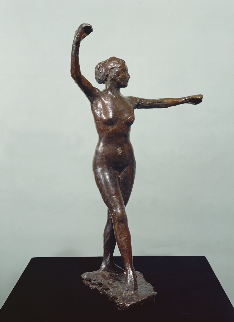 Vorbereitung zum Tanz, rechter Fuß vorne von Edgar Degas