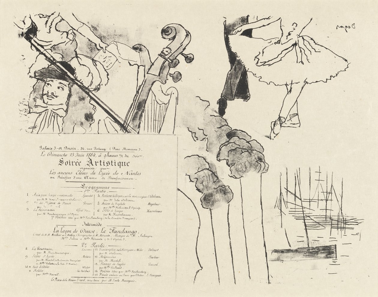 Programm für die Soiree Artistique, 18 von Edgar Degas