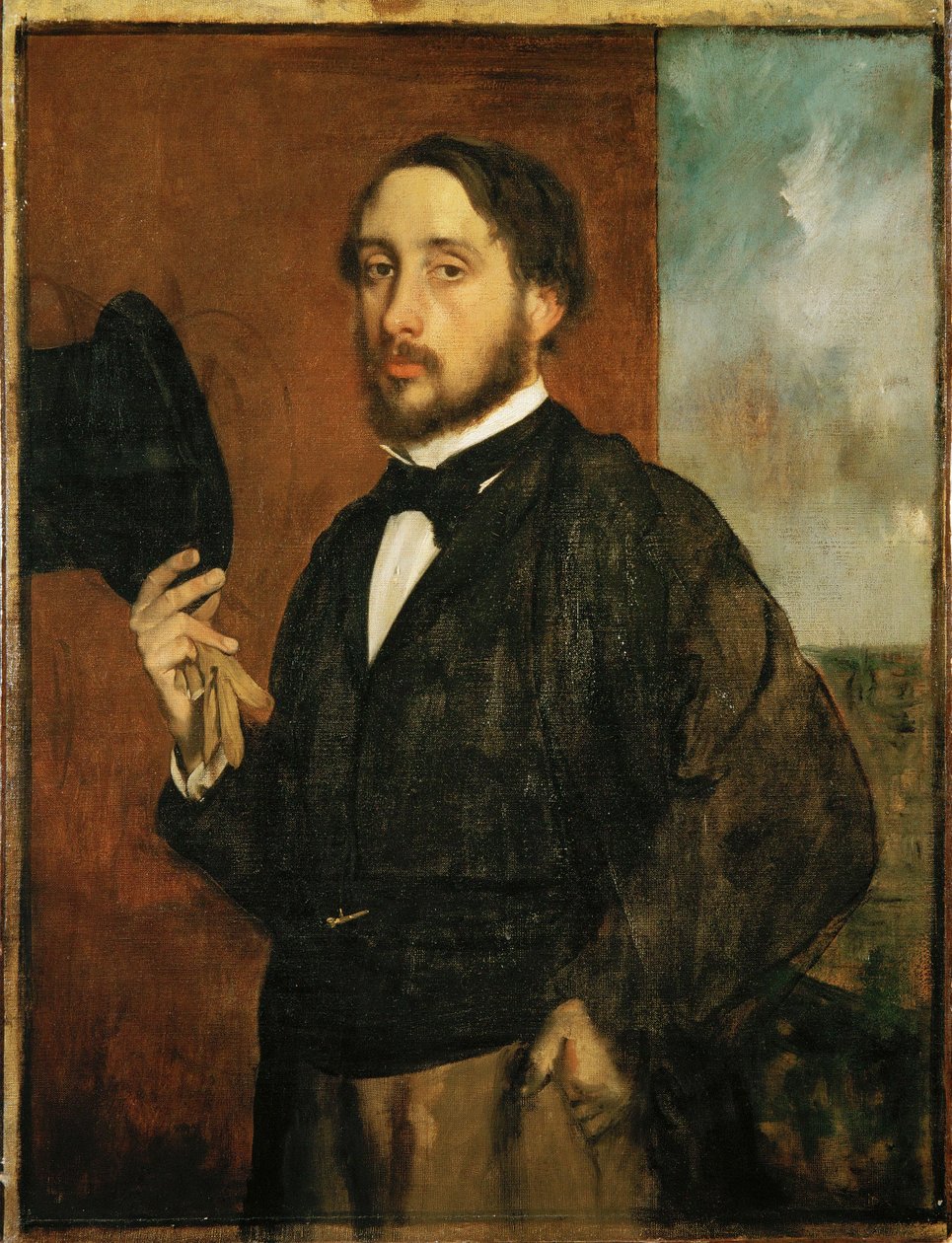 Selbstporträt, Degas hebt seinen Hut von Edgar Degas