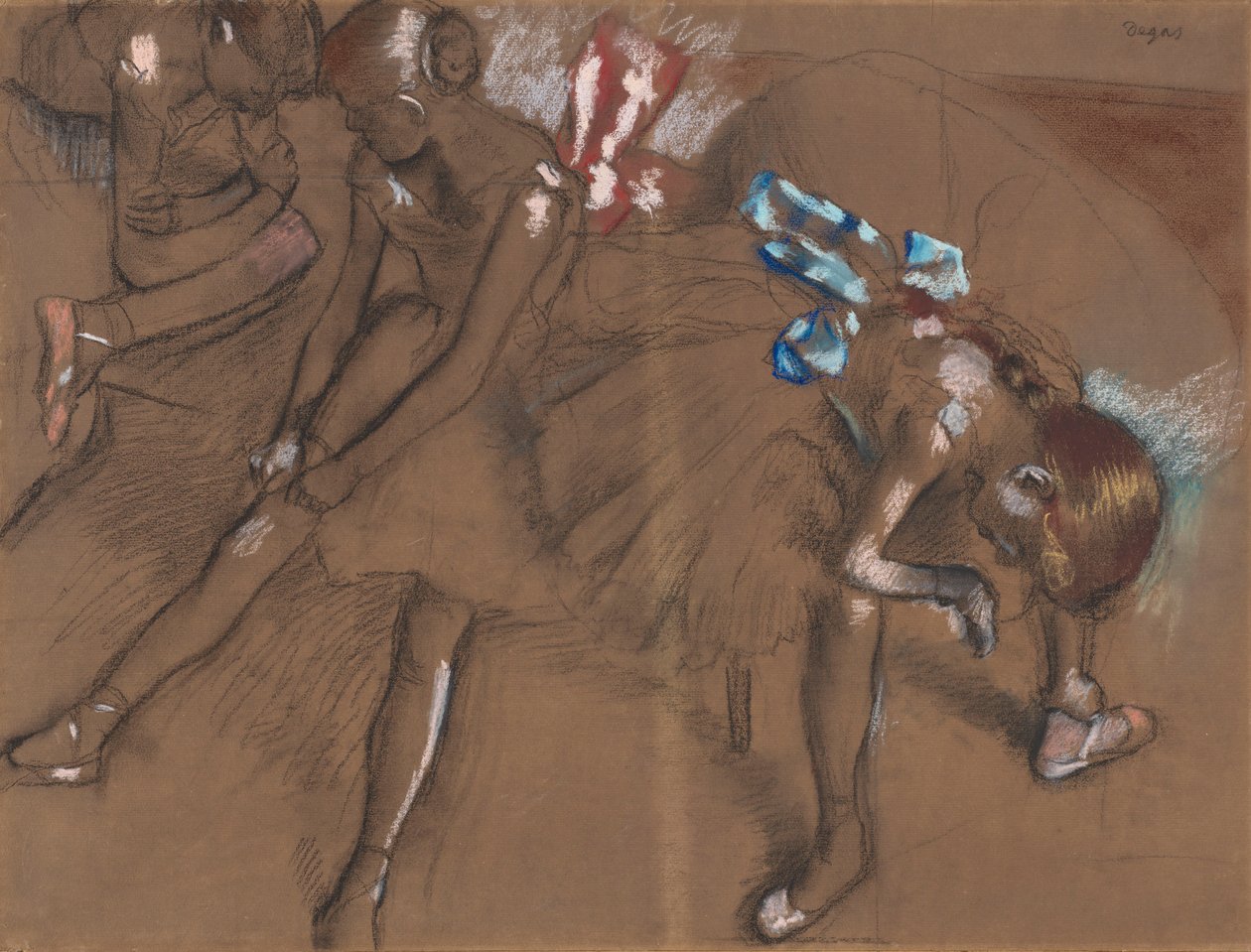 Drei Tänzerinnen ruhen sich aus, ca. 1880 von Edgar Degas