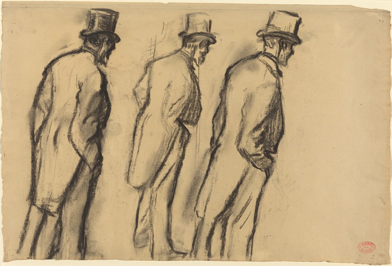 Drei Studien von Ludovic Halévy im Stehen, ca. 1880 von Edgar Degas