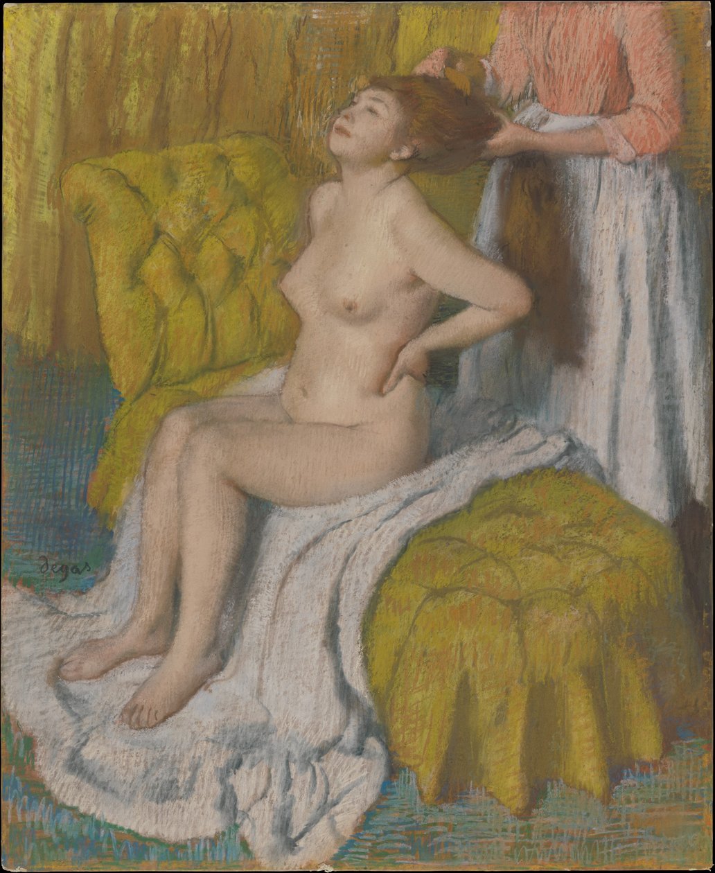 Frau, die sich die Haare kämmen lässt von Edgar Degas