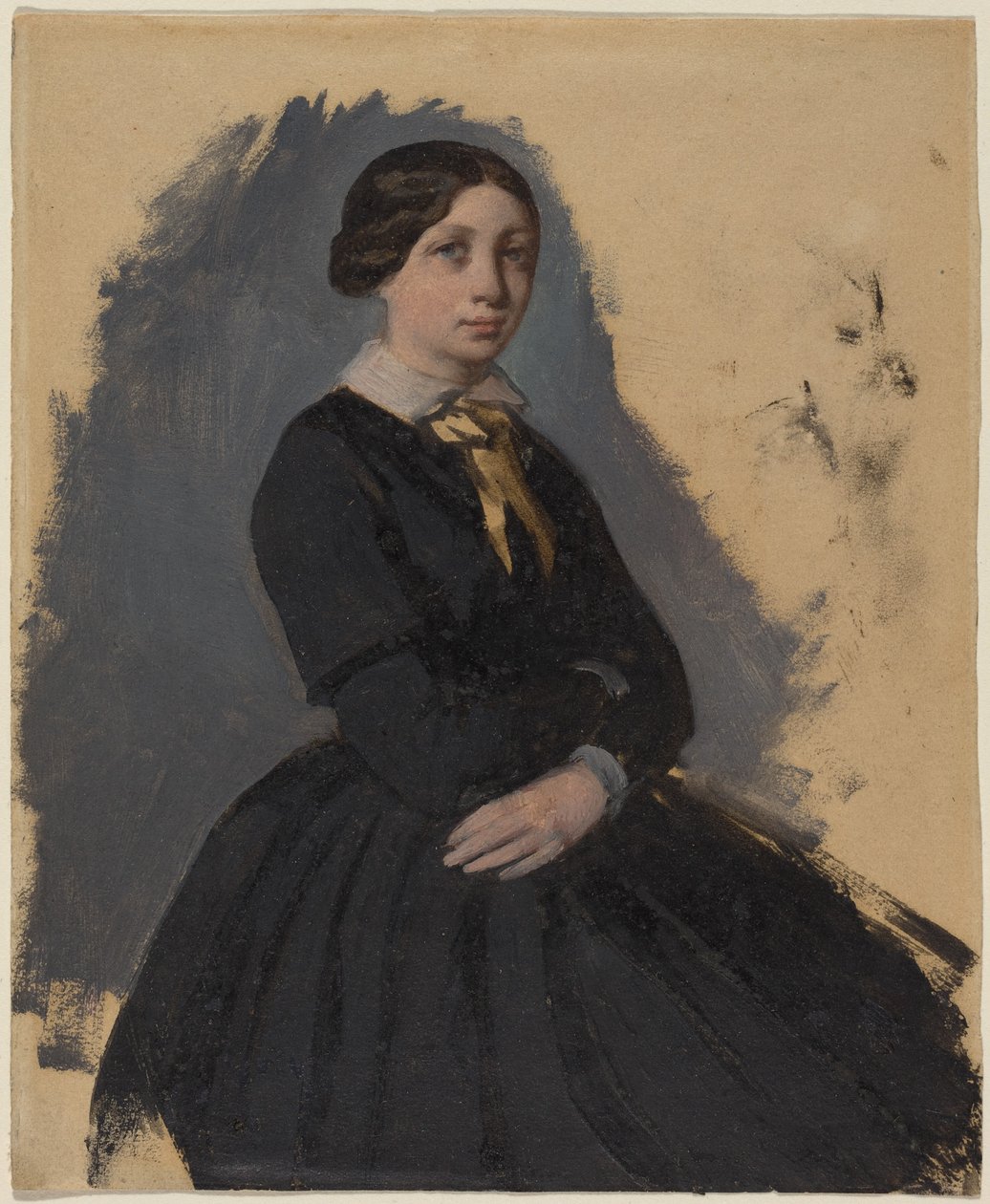 Junge Frau in Schwarz von Edgar Degas