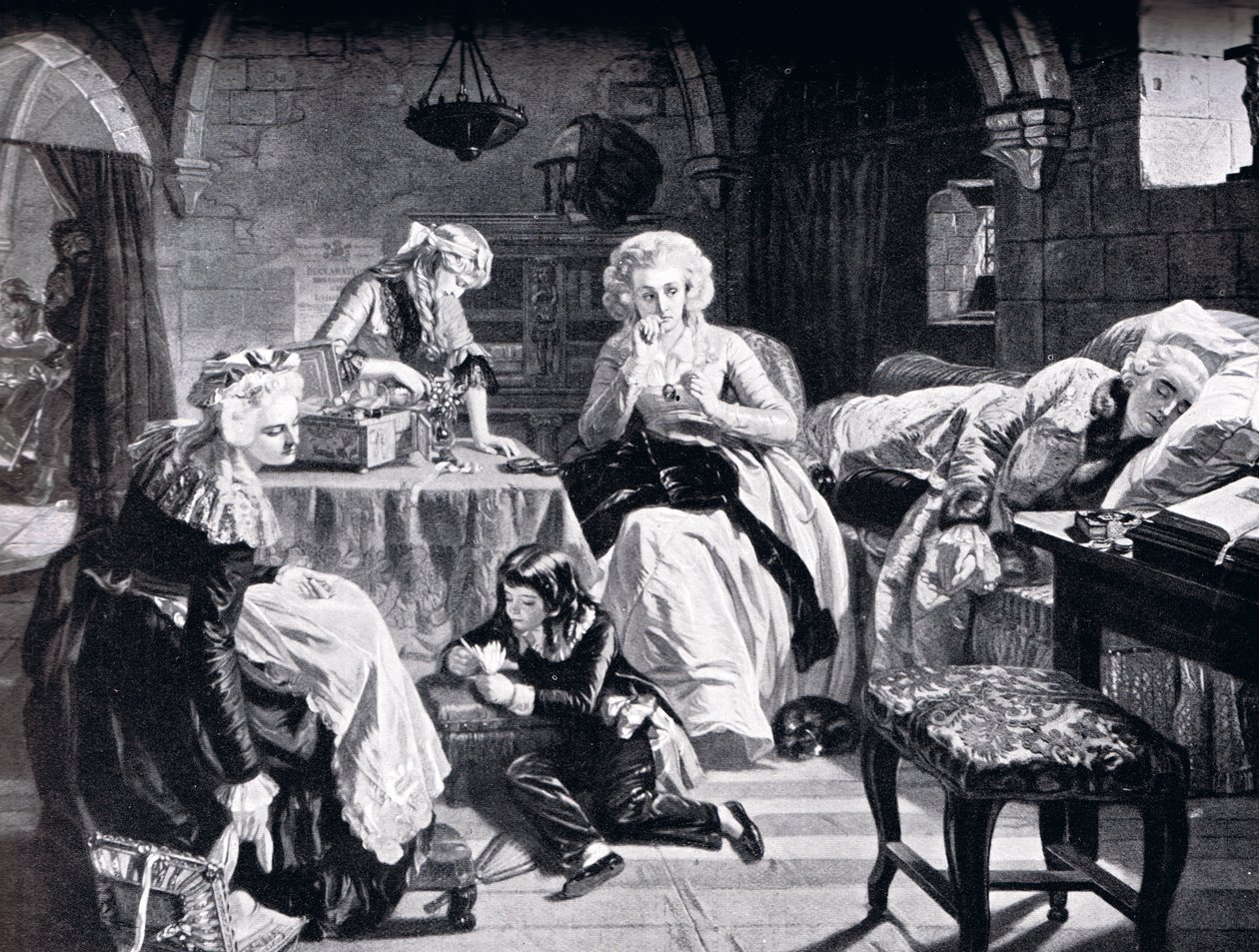 Ludwig XVI. und seine Familie im Schloss du Temple, aus der 