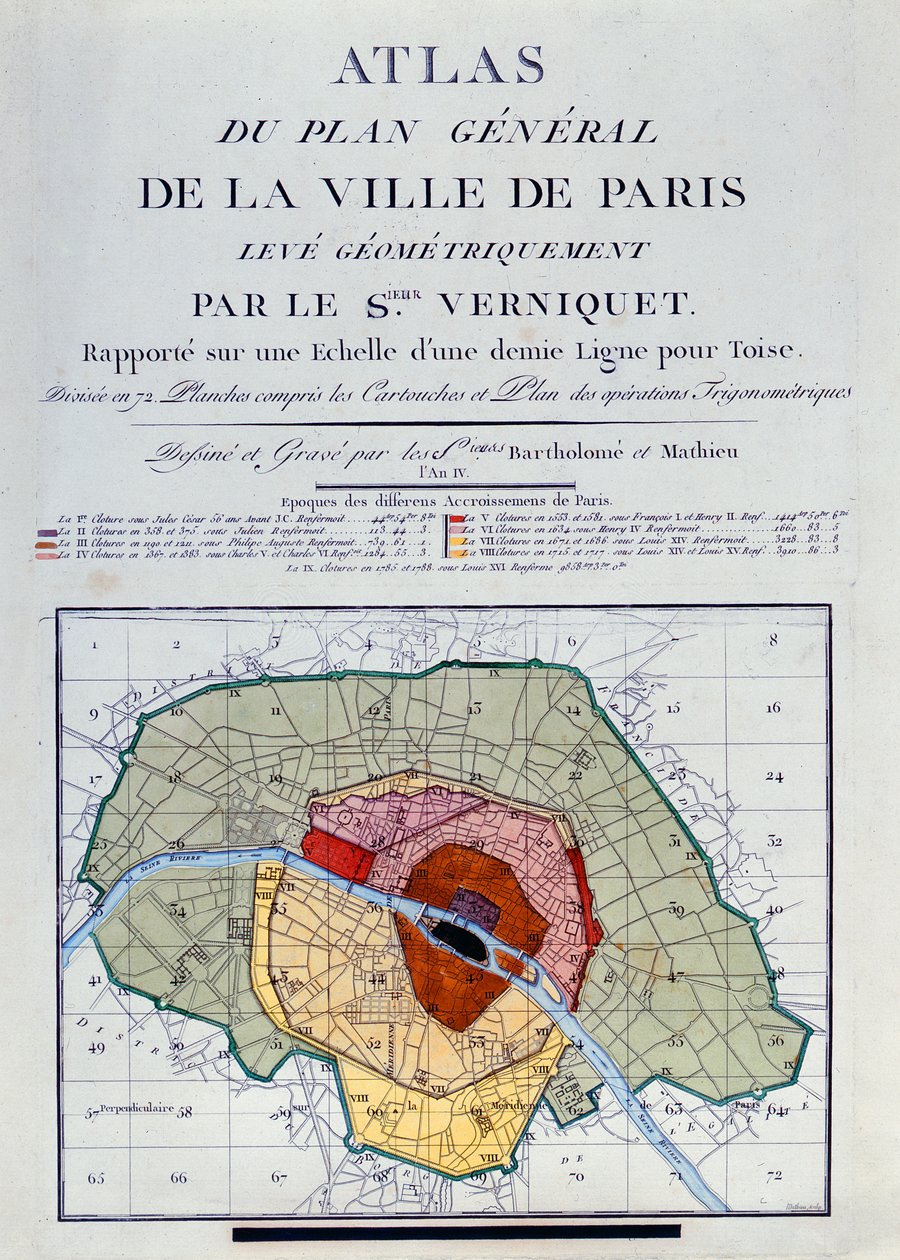 Atlas du Plan General de la Ville de Paris, 1796 von Edme Verniquet