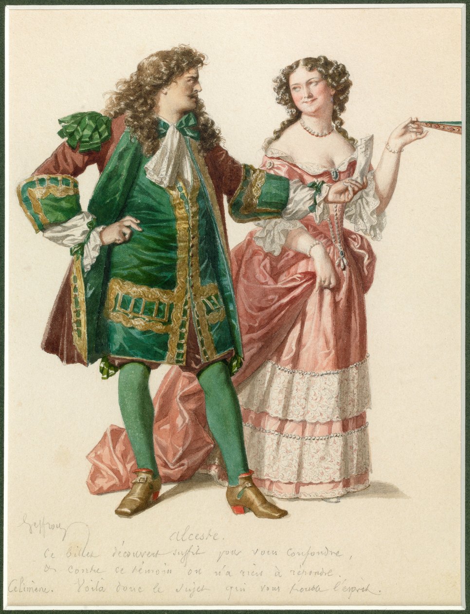 Porträt von Alceste und Célimène, um 1870 von Edmond Aime Florentin Geffroy