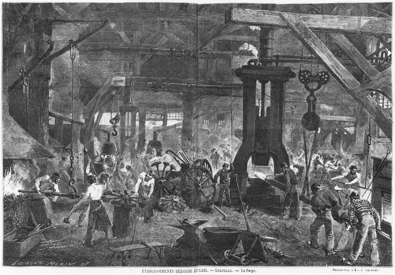 Schmiede der Derosne und Cail Company, Grenelle, Illustration aus 
