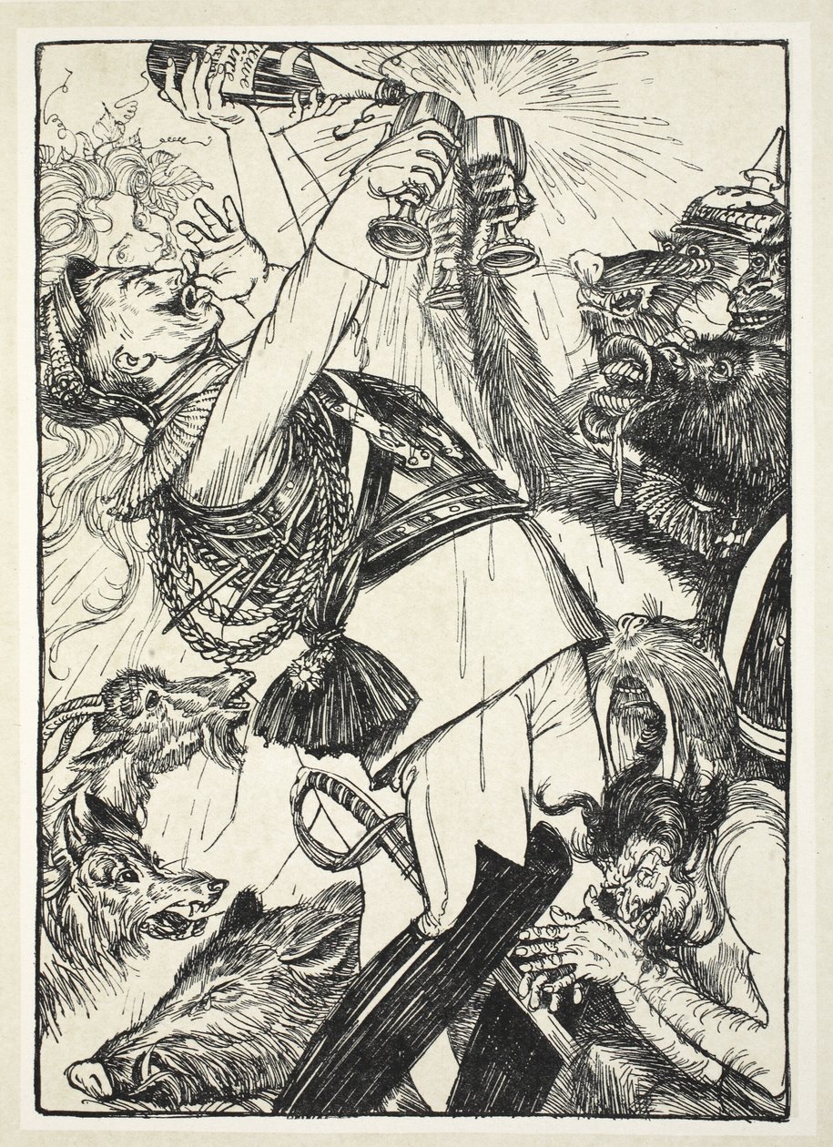 Der Wein der Circe und der Preußische Komus, Illustration aus The Kaiser