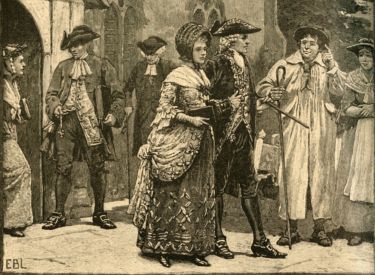 Kostüme zu Beginn der Herrschaft von Georg III., frühe 1760er Jahre, um 1890 von Edmund Blair Leighton