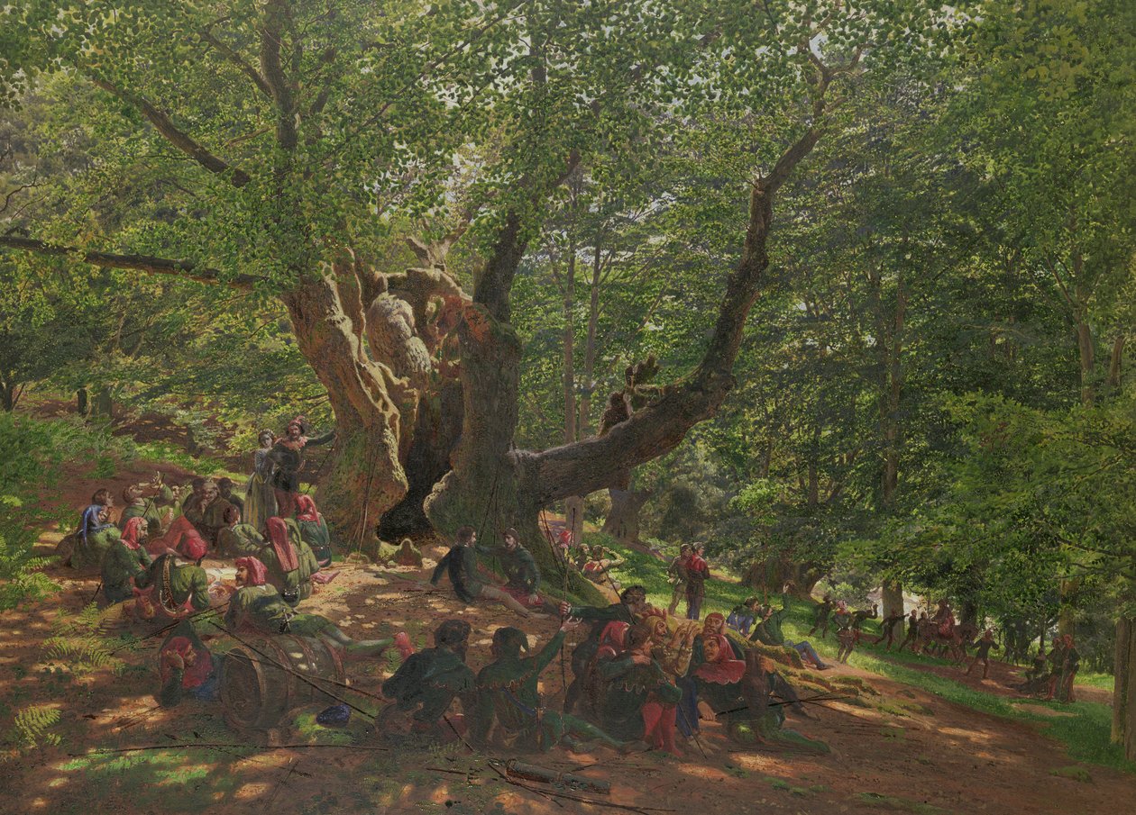 Robin Hood und seine fröhlichen Männer im Sherwood Forest, 1859 von Edmund George Warren