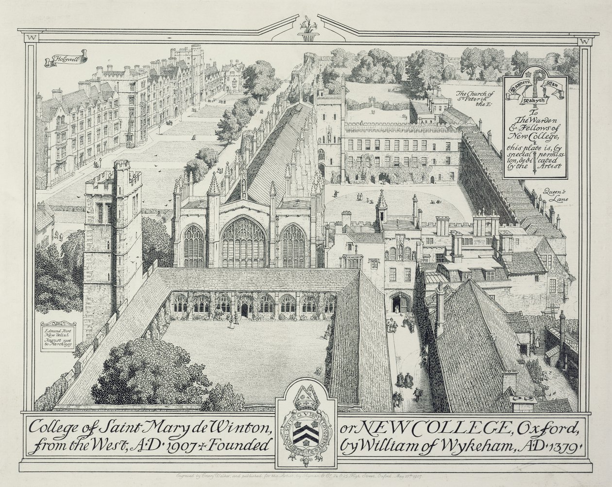 Das College of St Mary de Winton oder New College, 1928 von Edmund Hort New