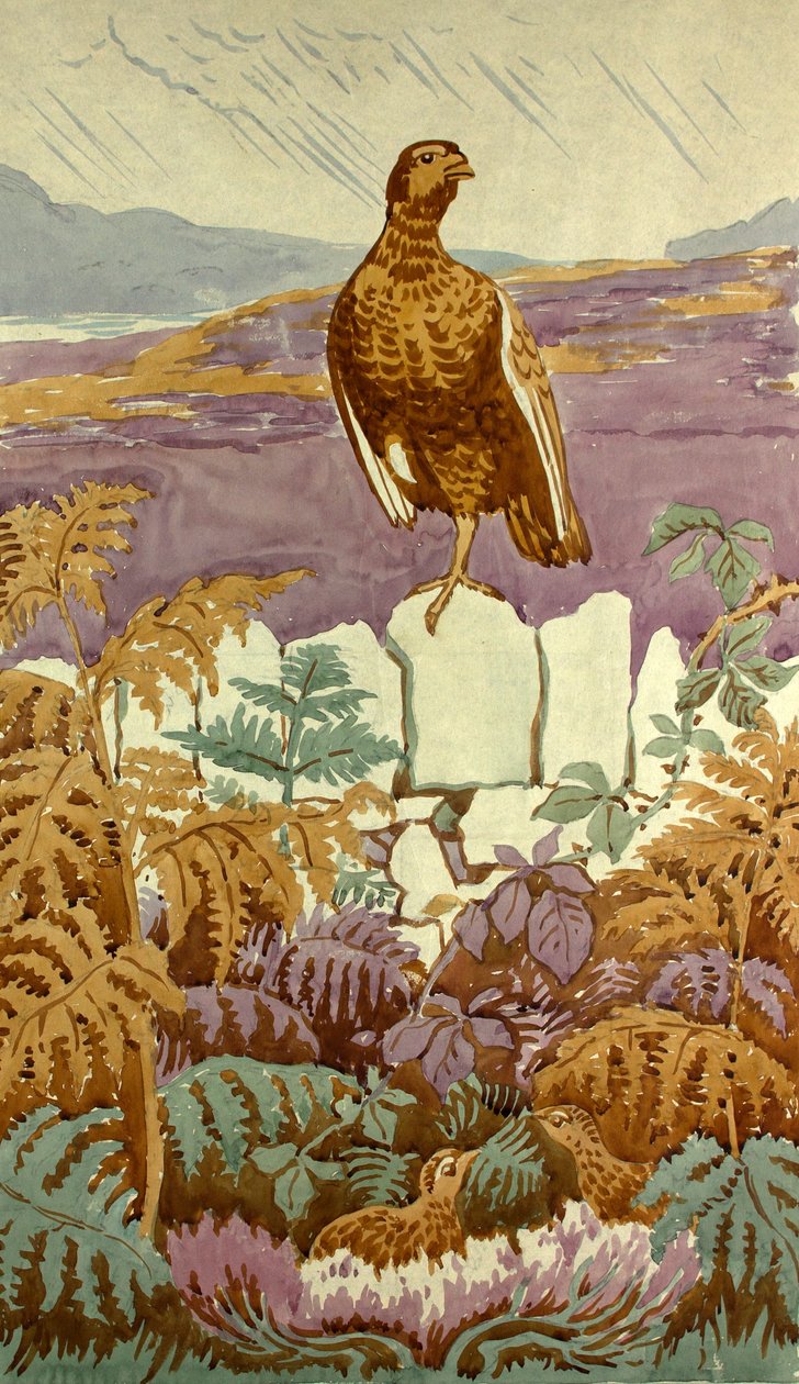 Aussicht auf das Moor, ca. 1930 (Gouache auf Papier) von Edmund Hunter