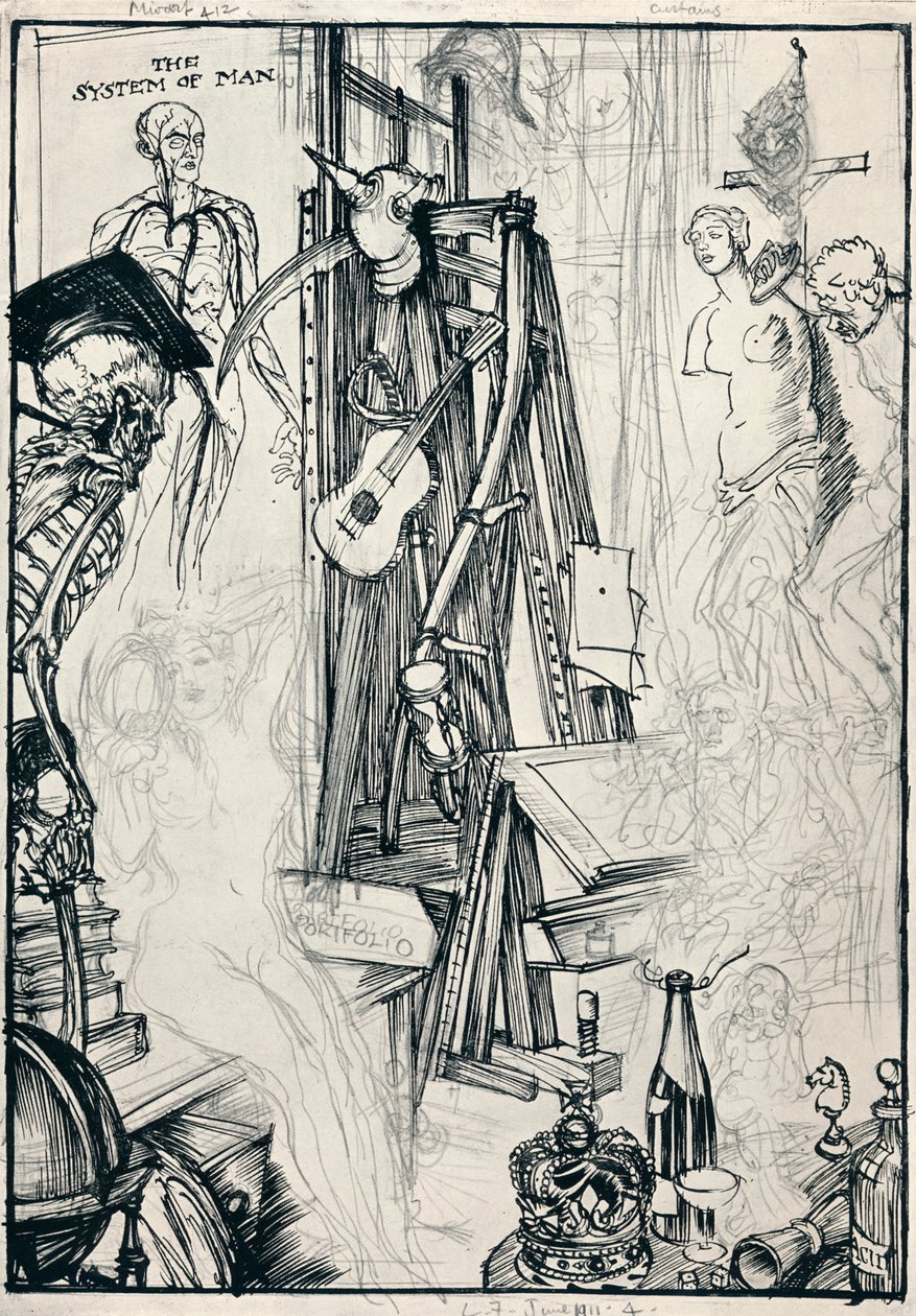 Der Karikaturist - Stufe IV, um 1920 von Edmund Joseph Sullivan