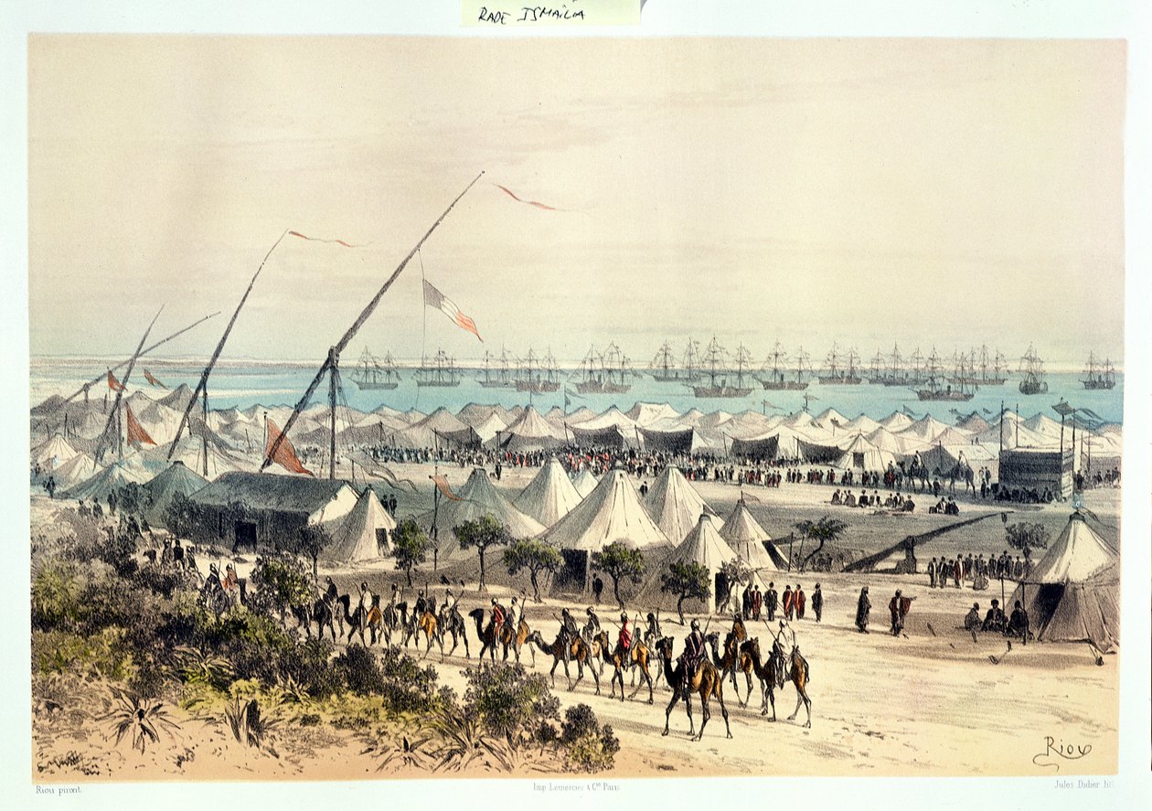 Die Einweihungsprozession des Suezkanals im Hafen von Ismailiya, aus 