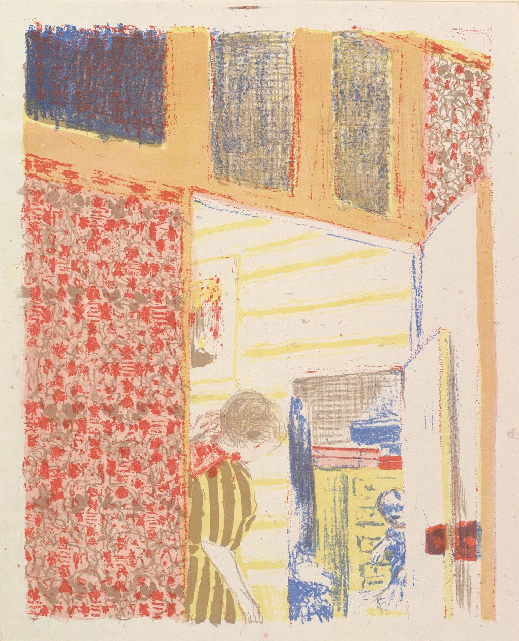 Interieur mit rosa Tapete III, aus der Serie Landschaften und Interieurs, 1899 von Edouard Vuillard