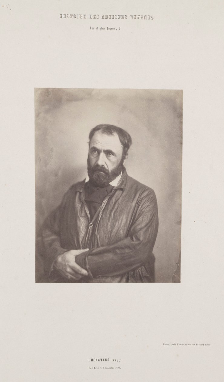 Porträt von Paul Chenavard, aus der Serie "Histoire des Artistes Vivants" von Édouard Baldus