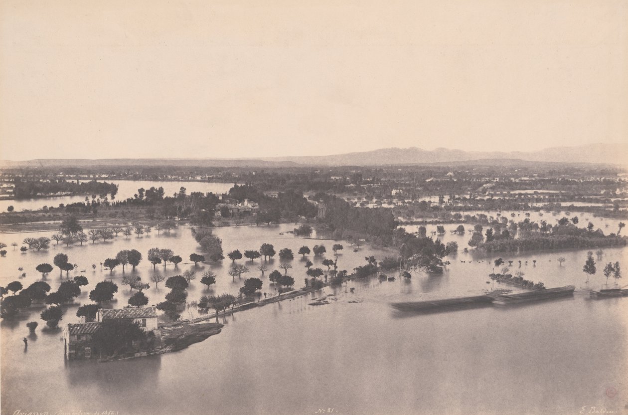 Avignon (Überschwemmung von 1856) von Edouard Denis Baldus
