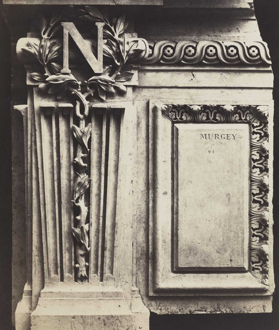 Dekoratives Element, Neues Louvre, ca. 1856 von Edouard Denis Baldus