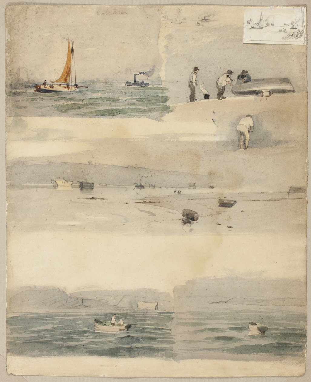 Skizzen von Meereslandschaften (recto), 1852-83 von Édouard Manet
