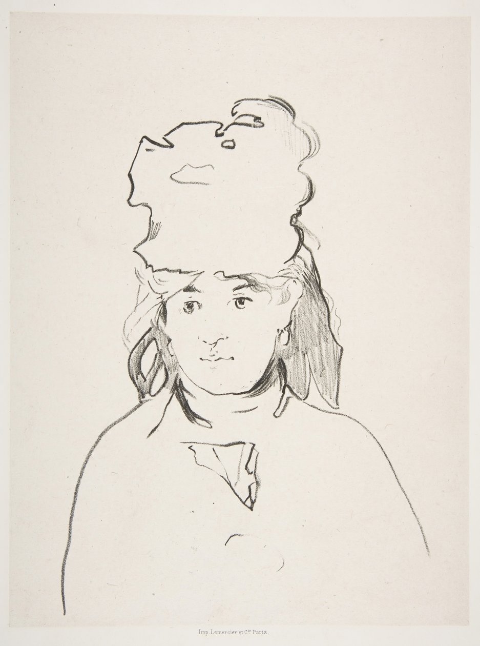 Berthe Morisot im Profil, 1872-74, veröffentlicht 1884 von Édouard Manet