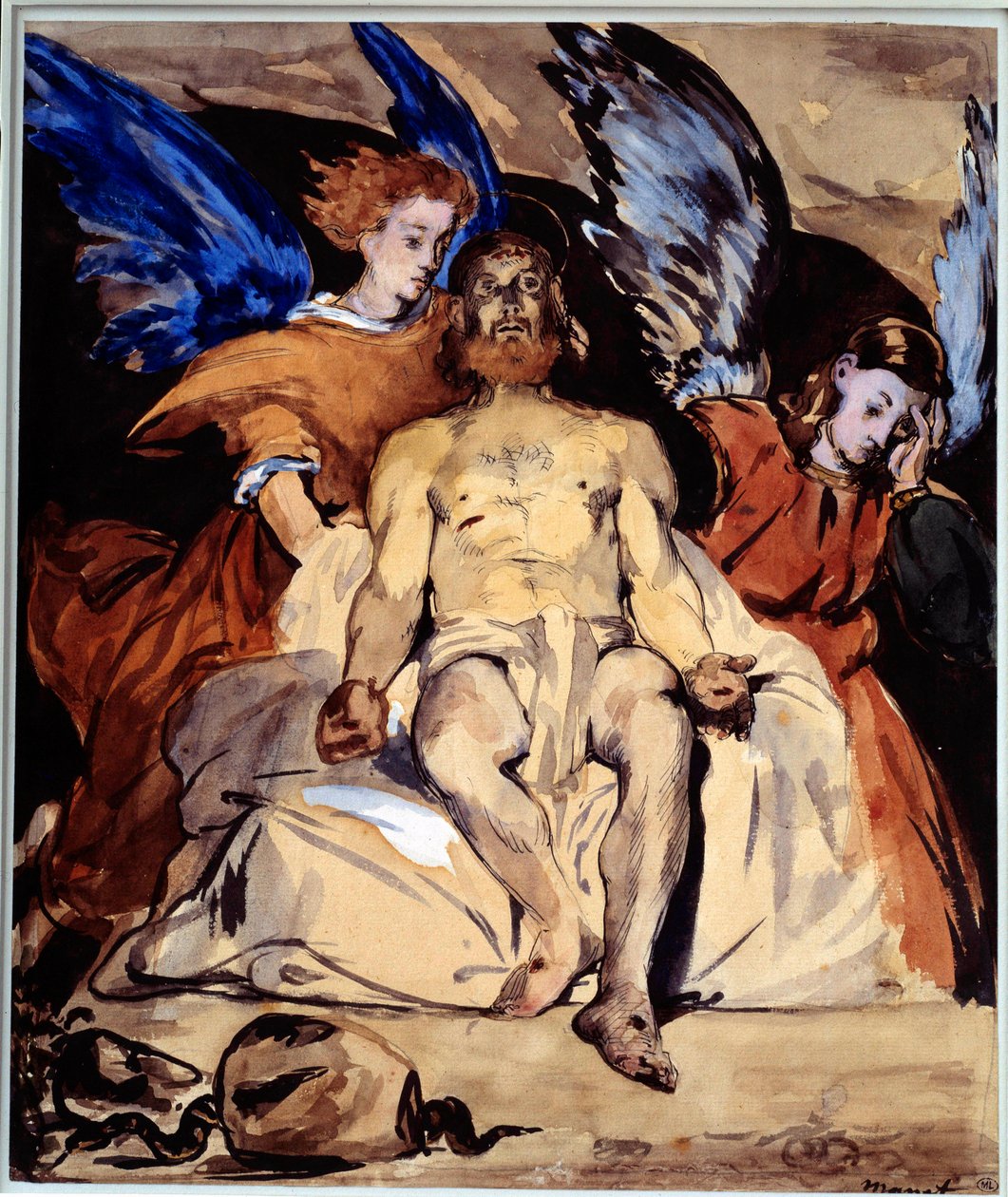 Christus mit Engeln von Édouard Manet