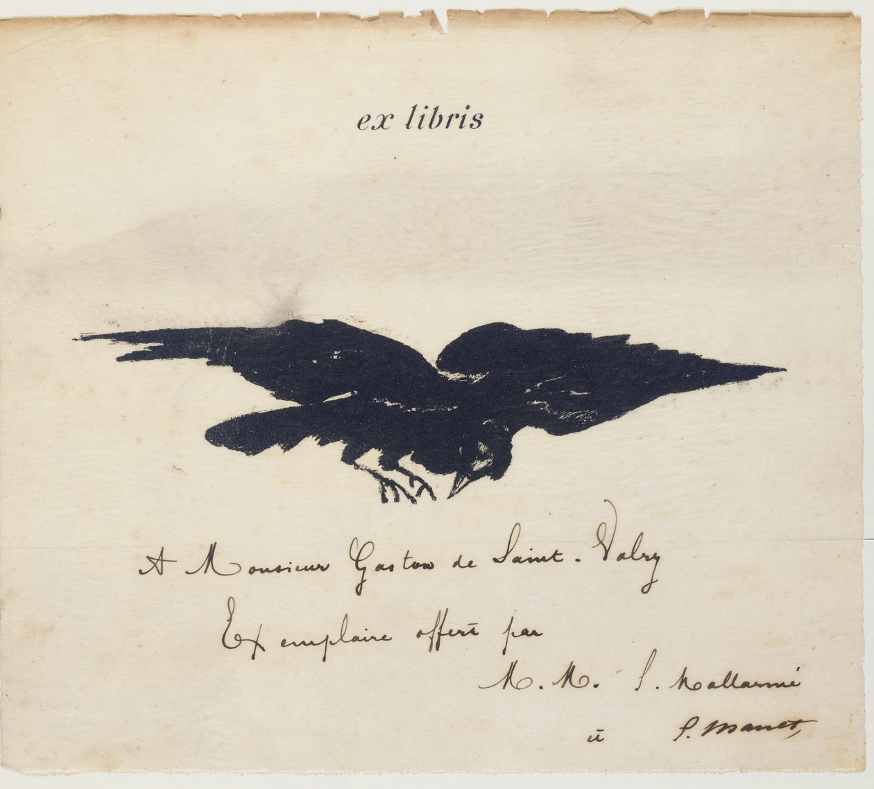 Ex-libris lithographiert von Edouard Manet zur Illustration: Edgar Allen POE. Der Rabe. Übersetzung von Stéphane Mallarmé mit Illustrationen von Edouard Manet von Édouard Manet