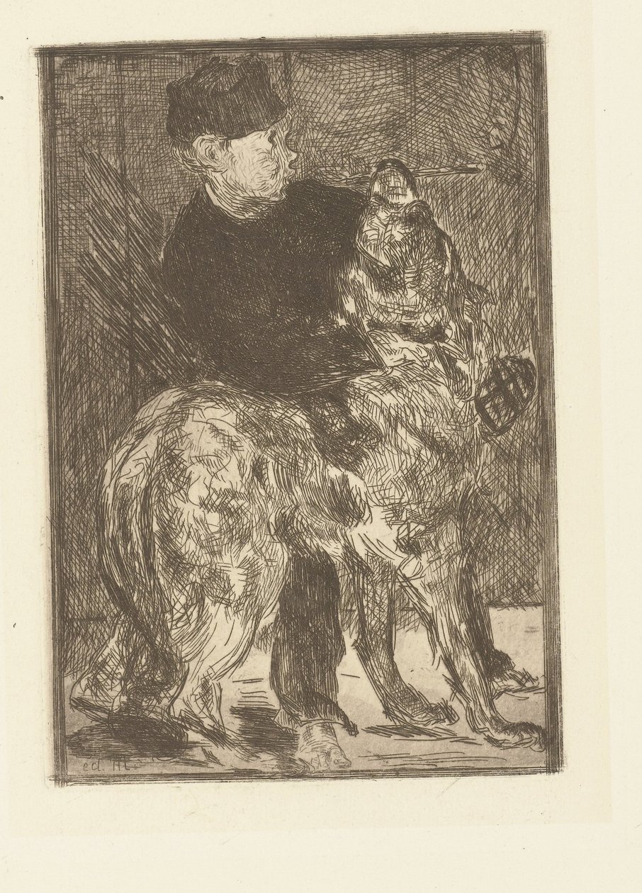 Junge spielt mit Hund von Édouard Manet