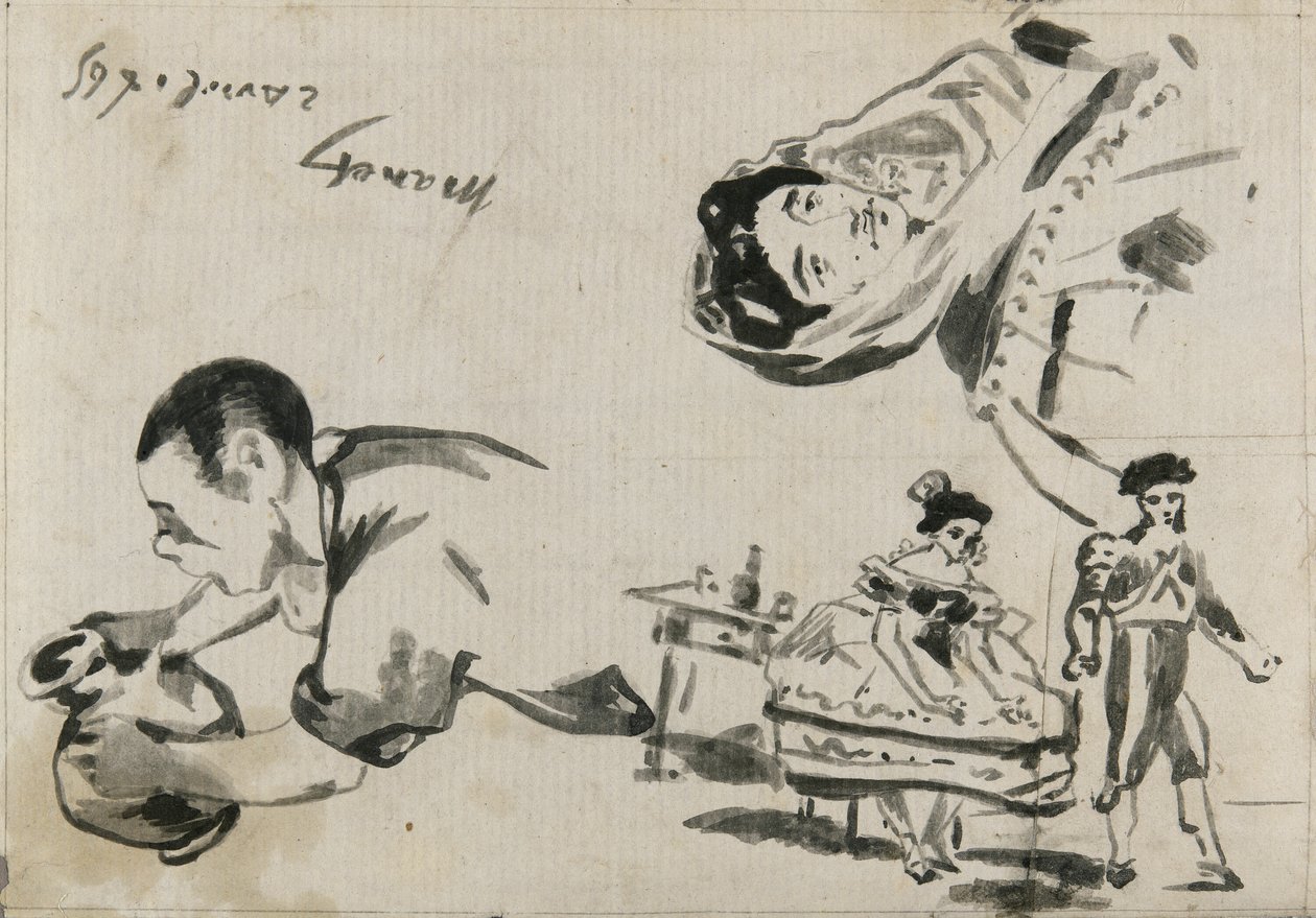 Skizzen aus „Die Zigeuner“, „Das spanische Ballett“ und „Lola de Valence“ für „L’Autographe au Salon de 1865“ von Édouard Manet